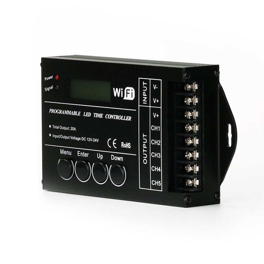 Time LED Controller Wireless Wifi TC421 Programmable DC12V 24V Multi-functions LED Dimmer Controller for RGBW RGB LED Strip