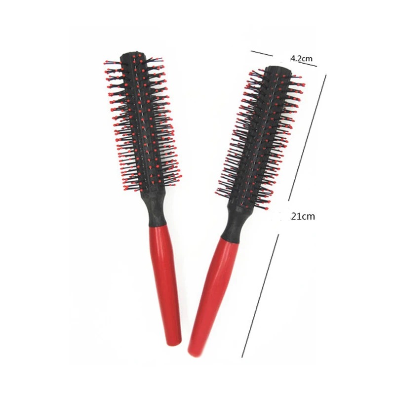 1pcs anti-static cylindrical bristle curly hair styling round comb, nylon teeth massage roller comb