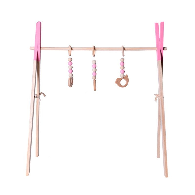 Scandinavische Stijl Houten Baby Fitness Rack Kinderen Kamer Decoratie Speelgoed P31B