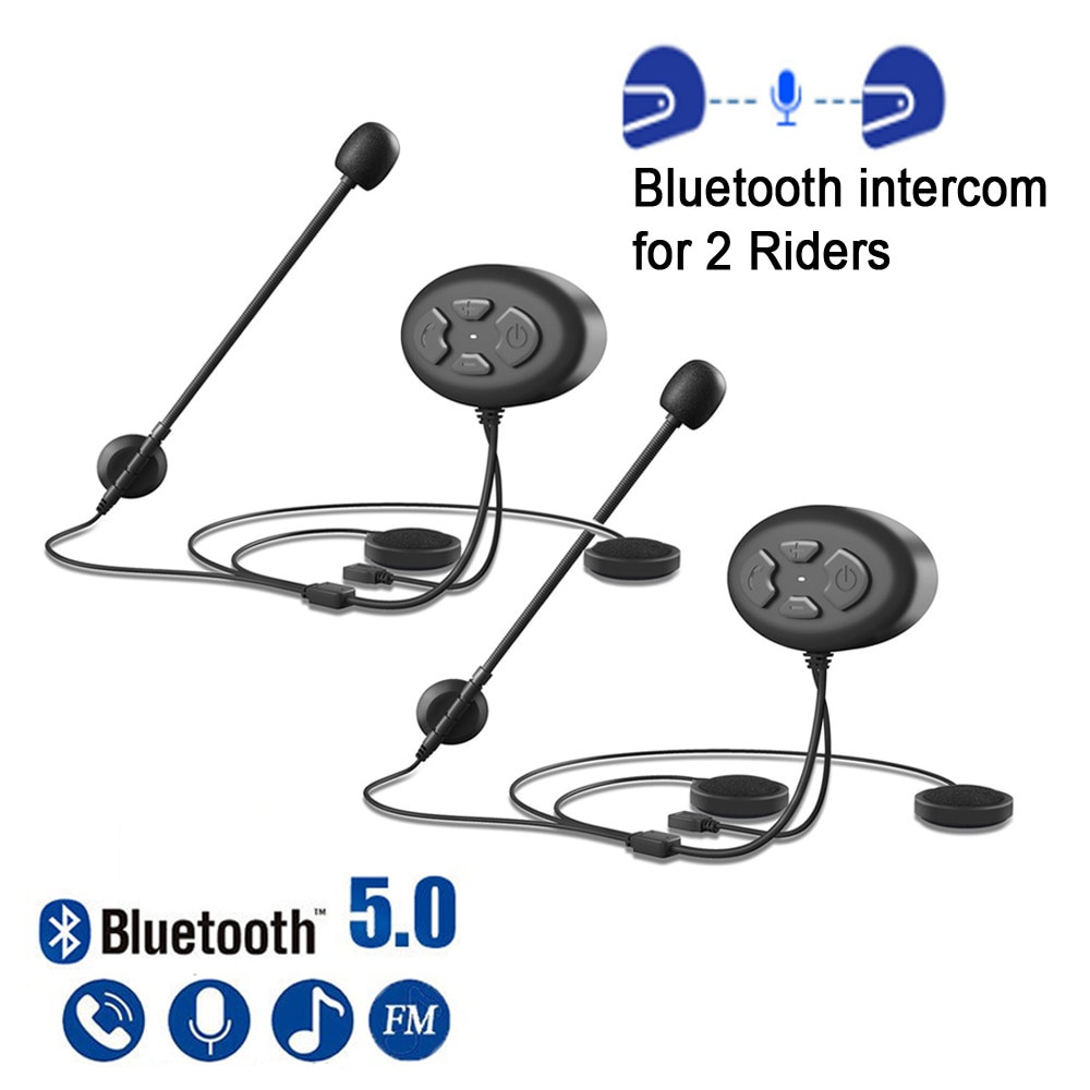 Oreillette Bluetooth BT18 pour Moto, appareil de communication pour 2 motocyclistes, kit mains-libres portée 1000M, Radio FM, kit mains-libres, kit mains-libres