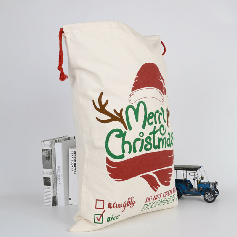 50 x 70cm xmas store julestrømper poser sække hessian julemand sæk dekorationspose