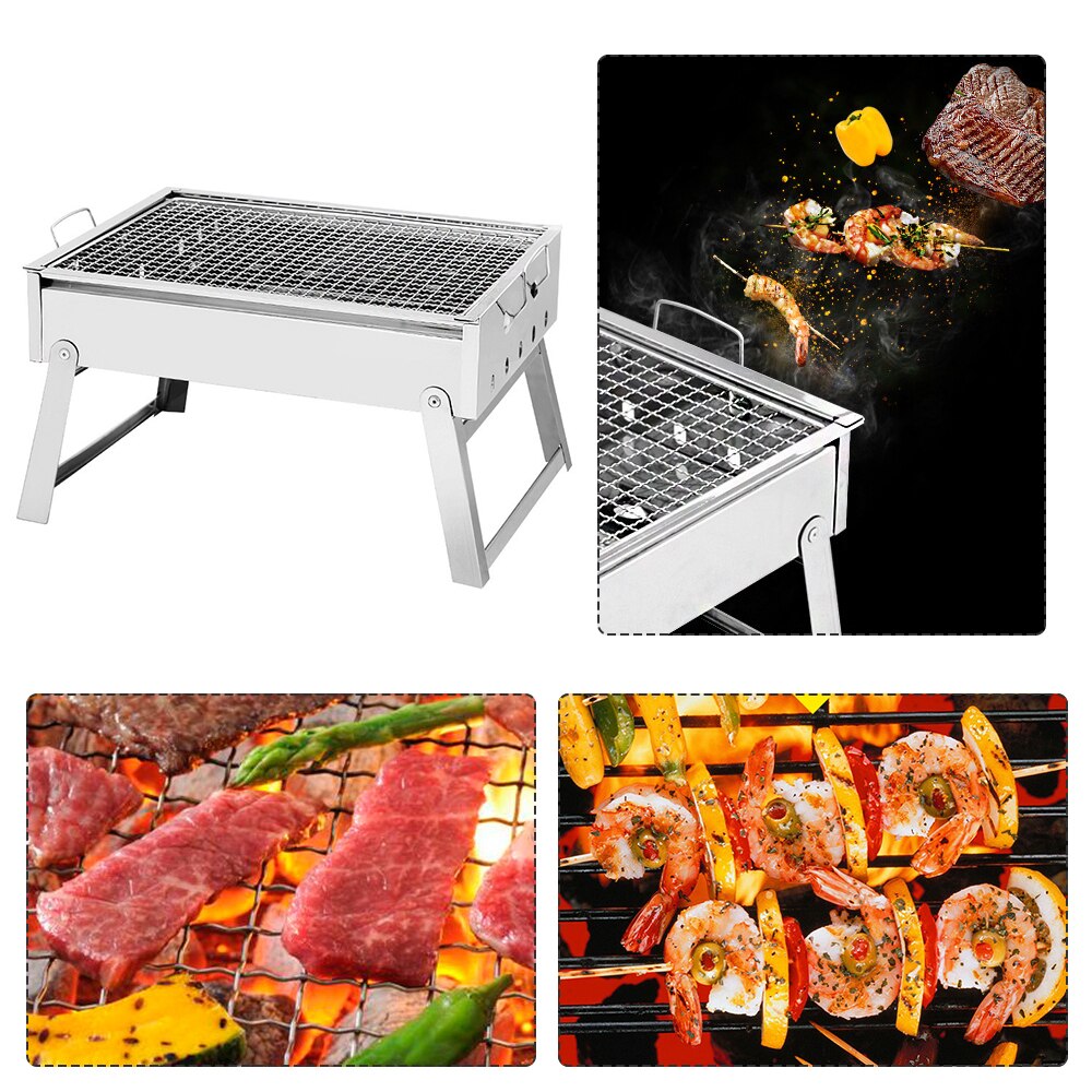Edelstahl Herd Klapp Toaster Outdoor Toaster BBQ Grill Toast Fach Picknick Kochen Werkzeuge Wandern Holzkohle Camping Grill