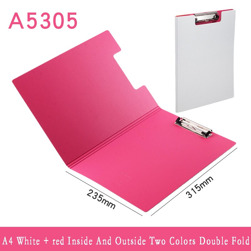 A4 Multi-function Writing Clip Office Supplies with Storage Double Fold Board Writing Board School Supplies Office Professionals: Double fold rose red
