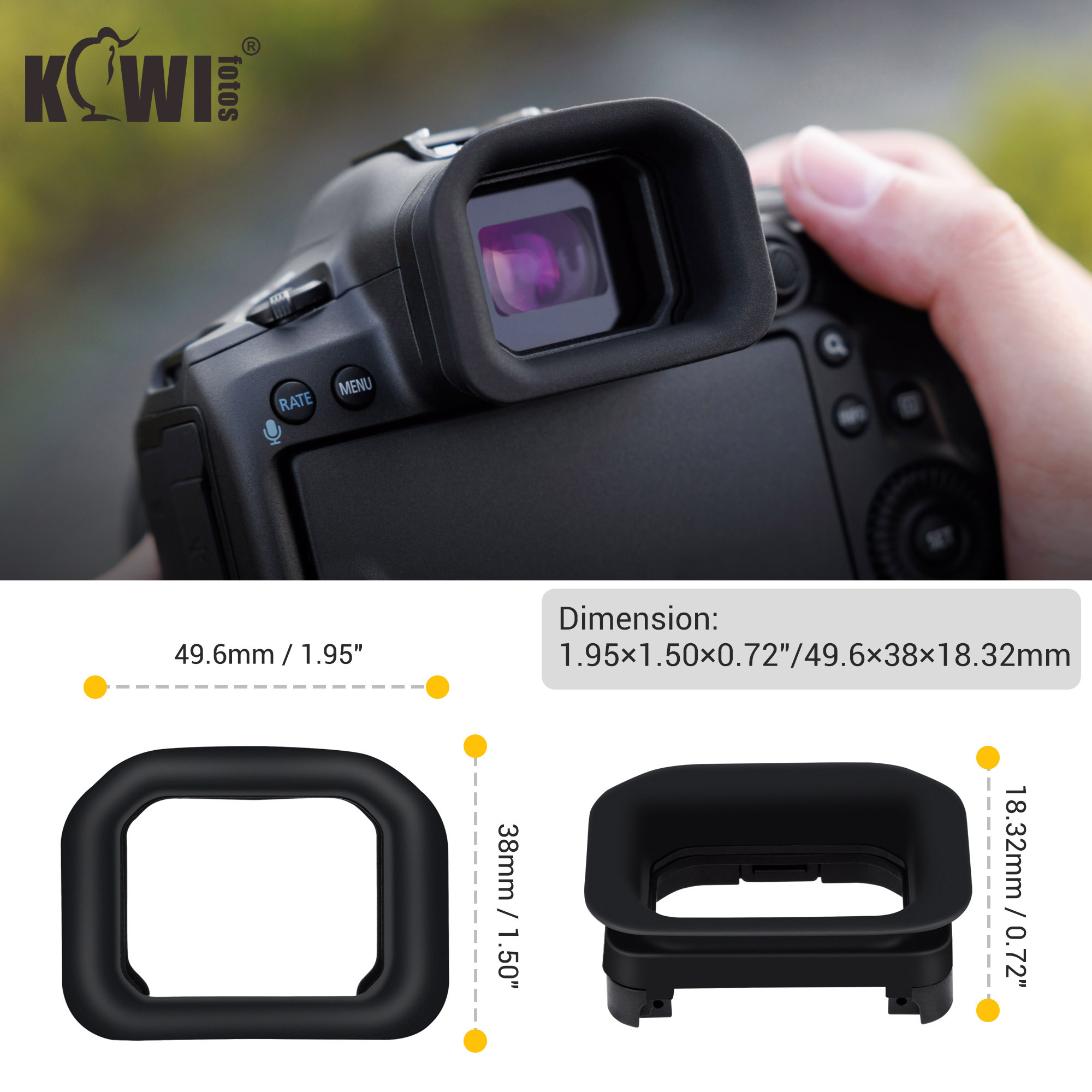EOS R5 Mark II Oogschelp Oculair Zacht Silicium Uitgebreide Camera Oogschelp Voor Canon EOS R5 Mark II Mirrorless Camera's