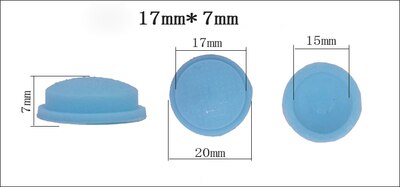 20 stk hale vandtæt kontakt knap gummi knap led ladning blænding lommelygte kontakt tilbehør tætning gummihætte: 17 mmx 7mm blå