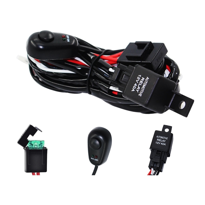 Barra de luz Led de mano de obra, Cable para coche, todoterreno, luz antiniebla, juego de mazo de cableado con interruptor de encendido/apagado de 40a Dc12V, Una Drag Two