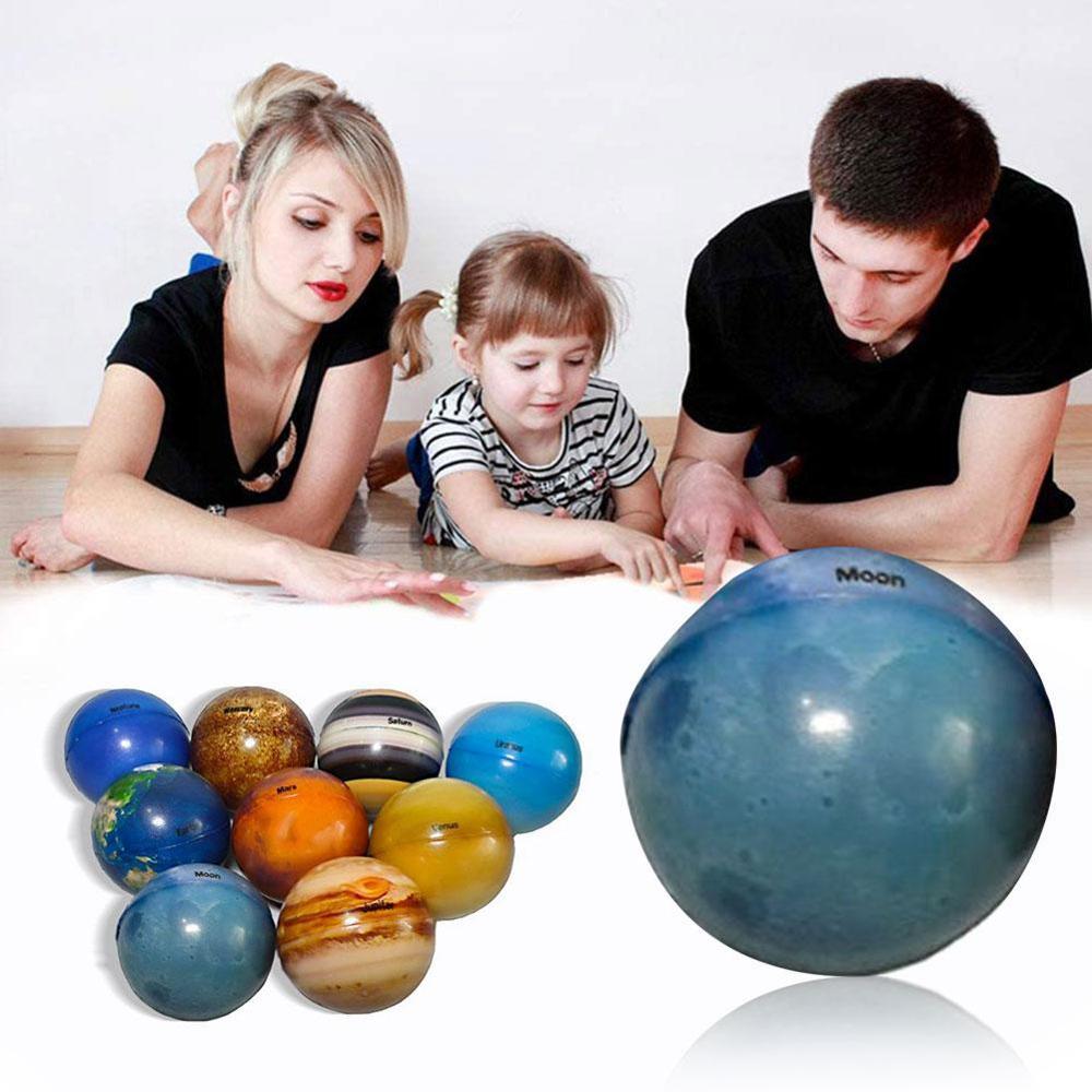 6.3cm Color Printing Sponge Soft Ball Eight Planets Moon Star Ball Early Education Foaming Children'S Toy Bouncy Ball