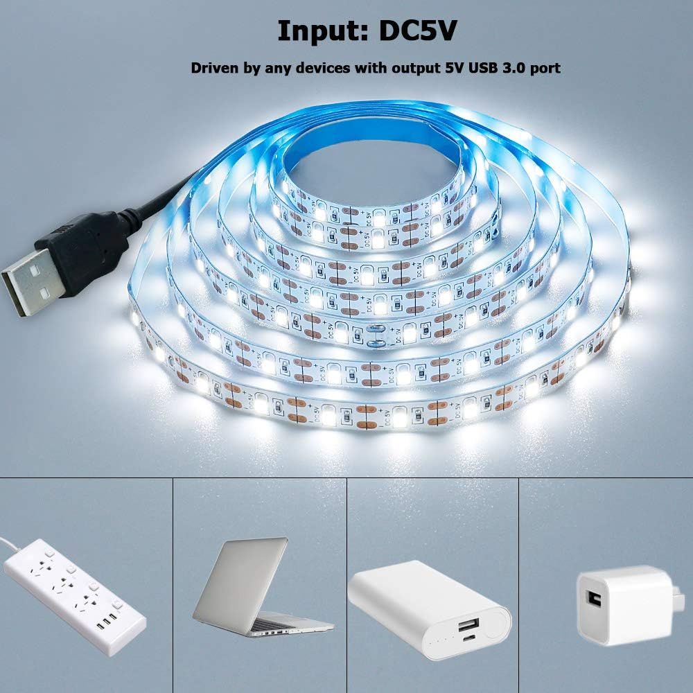 Dc 5v usb tiras de led 2835 branco quente luz de tira led tv fundo iluminação fita decoração para casa lâmpada 1m 2m 3m 4m 5m tira led