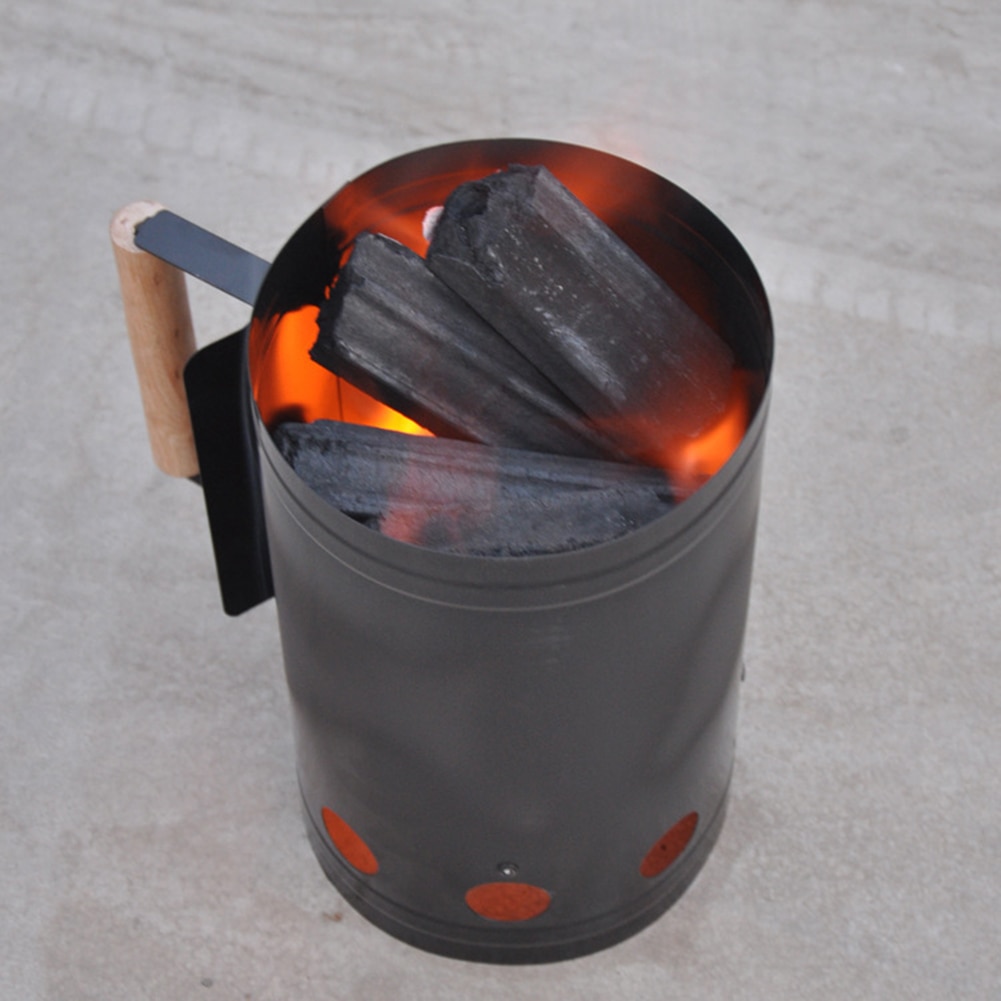 Draagbare Barbecue Schoorsteen Houtskool Starter Fire Lichter Emmer Verdikte Warmte Isolatie Vat Grillen Camping BBQ Accessoires