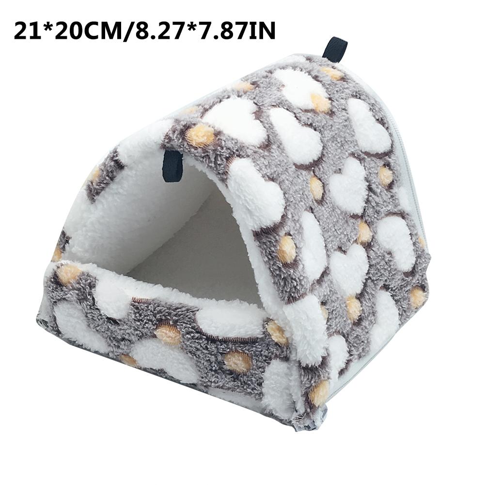 Tente-hamac molletonnée pour petits animaux de compagnie,petite maison douillette et confortable idéale comme lit pour un hamster, cochon d'Inde ou écureuil, au printemps et en hiver: E   21X20cm