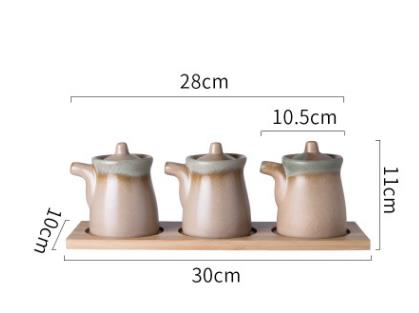 Nimitime estilo japonês forno vitrificado cerâmica tempero pote tempero óleo vinagre pote tempero garrafa de óleo molho de soja frasco: E