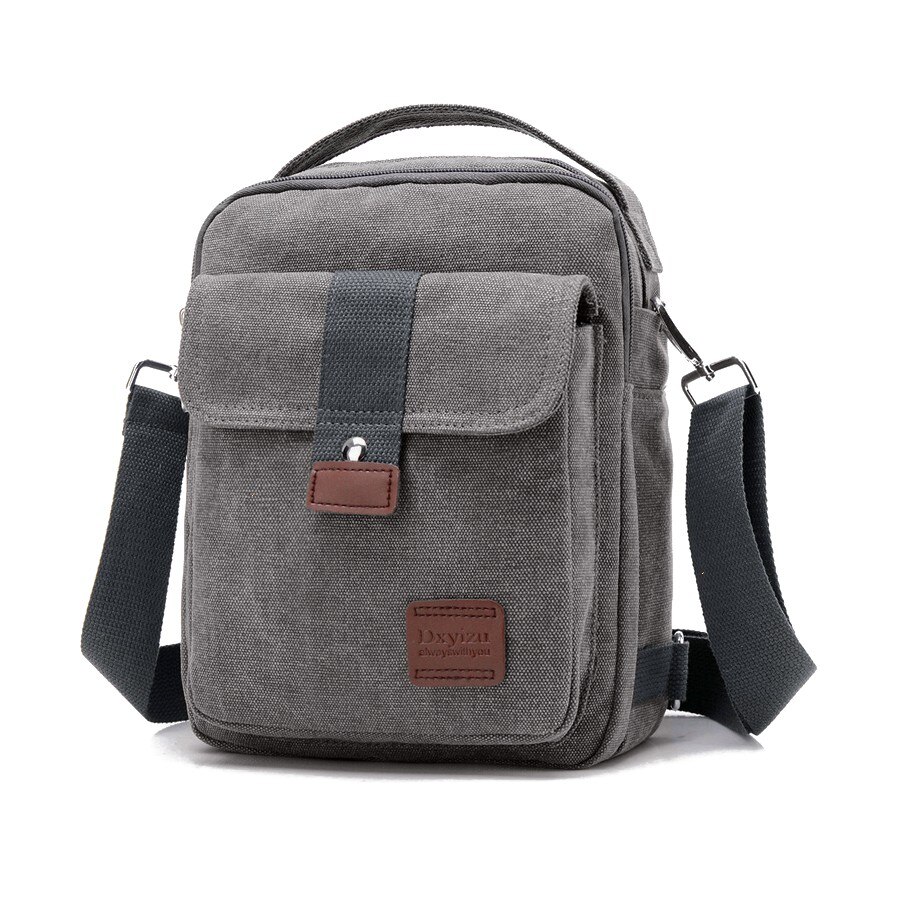 Heren crossbody tas canvas kleine canvas schoudertas messenger bags handtas borsttas tassen voor jongens tieners f  s1176: Grijs