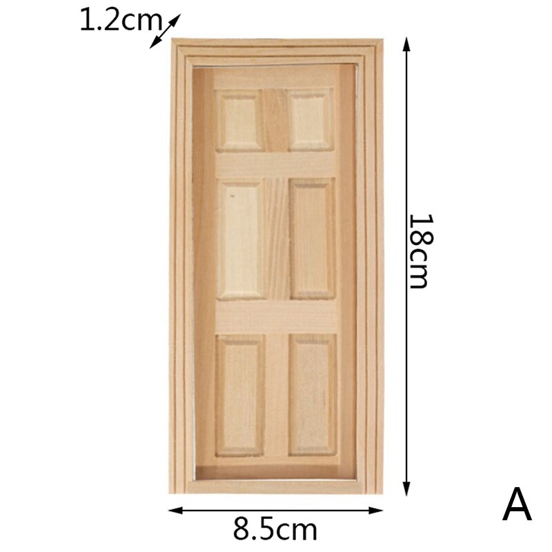 1: 12 Poppenhuis Mini Deur En Raam Vlakte Embryo Materiaal Model Accessoires Kan Worden Geschilderd En Gekleurde: A
