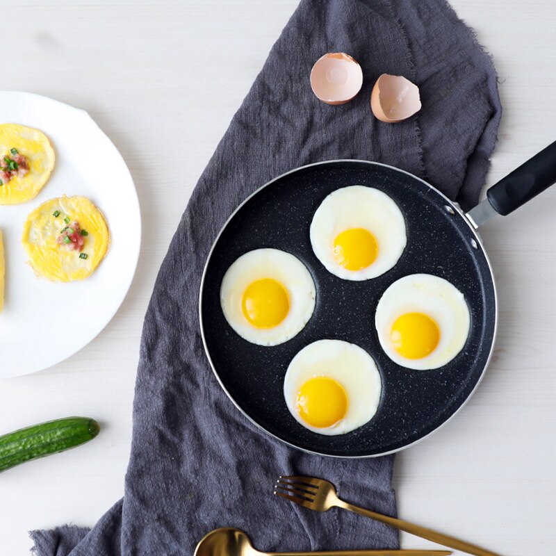 Mini Nonstick Gebakken Pan Vier-Gat Draagbare Voor Pannenkoeken Ontbijt Omelet Keuken HYD88