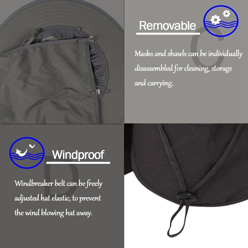 Outdoor Flap Cap Opvouwbare Draagbare Zonnescherm Mond Hals Cover Zonnehoed Sportkleding Accessoires Met Kinband