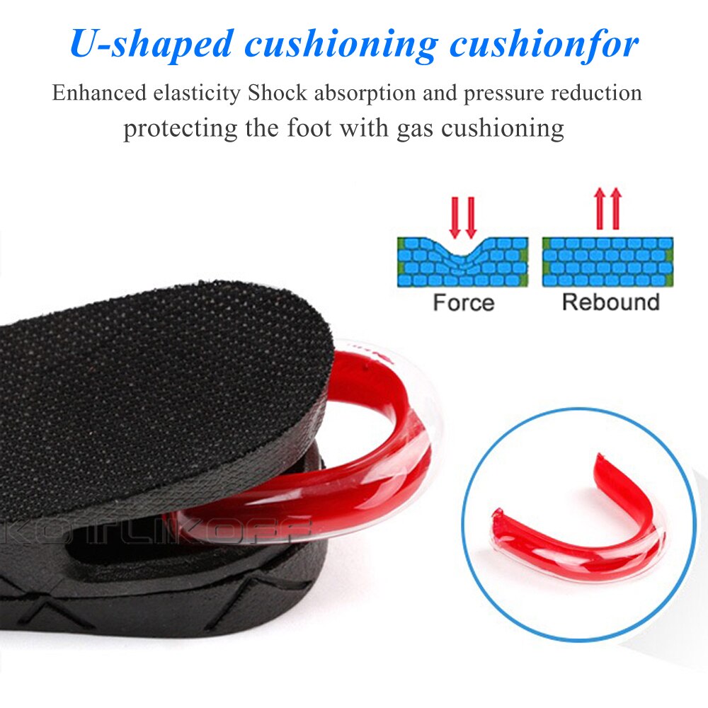 Hoogte Toename Half Binnenzool Muti-Layer Luchtkussen Hoogte Toename Lift Shoe Binnenzool Liften Kit 4.5Cm Taller Inserts voor Schoenen
