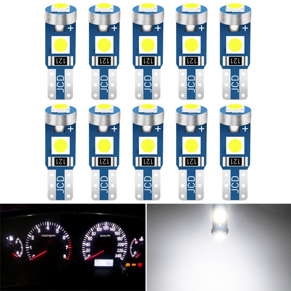 10 stk  t5 w3w w1.2w led pære bilinstrument lys til lada niva kalina priora granta largus vaz samara 2110 gaz gazelle