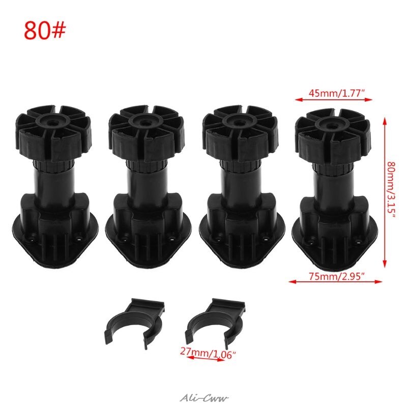 4pcs Adjustable Height Cupboard Foot Cabinet Leg For Kitchen Bathroom
