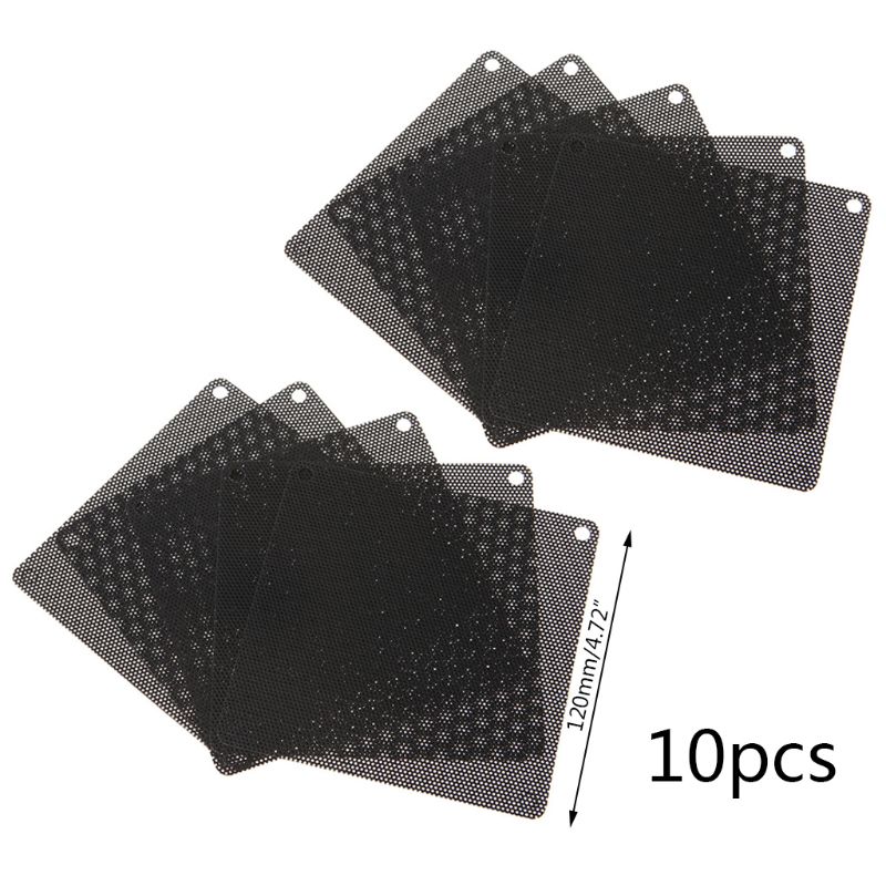 10PCS 120MM PVC Fan Dust Filter PC Dustproof Case Cuttable Computer Mesh Cover Black