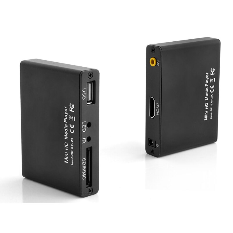 FULL HD 1080P Mini Media Player Center H.264 HDD Multimedia Video Player Media BOX with HD-MI/VGA/AV USB/SD/MMC for TV/Monitor