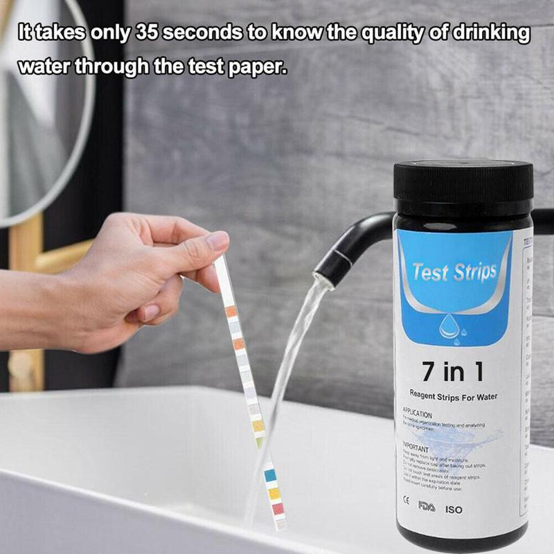 Multifunction 7 in 1 Aquarium Fish Tank Water Strips PH Nitrite Chlorine Total Alkali For Testing Residual Hardness Level P W5J0