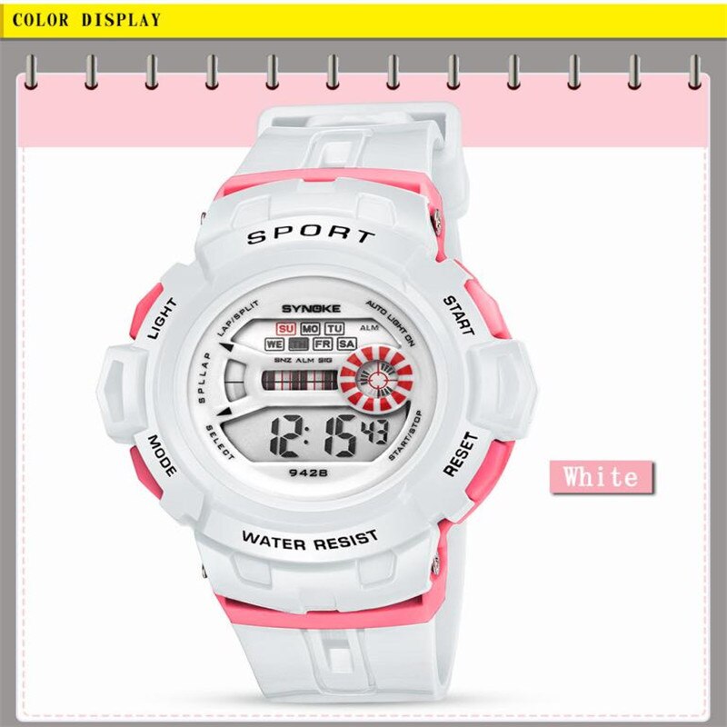 Kinderen Horloge SYNOKE Multifunctionele 30 M Waterdicht Horloge LED Digitale Dubbele Actie Horloge 30 p