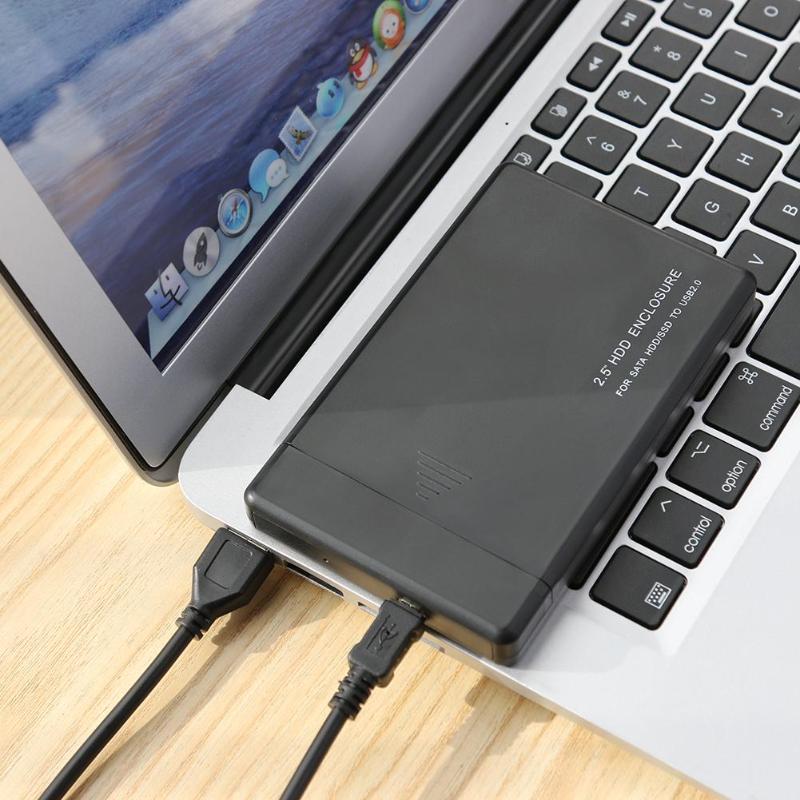 2.5 tums usb 2.0 sata 2.0 hårddisk box extern hdd hölje väska verktygsfritt stöd 3tb extern hdd låda låda