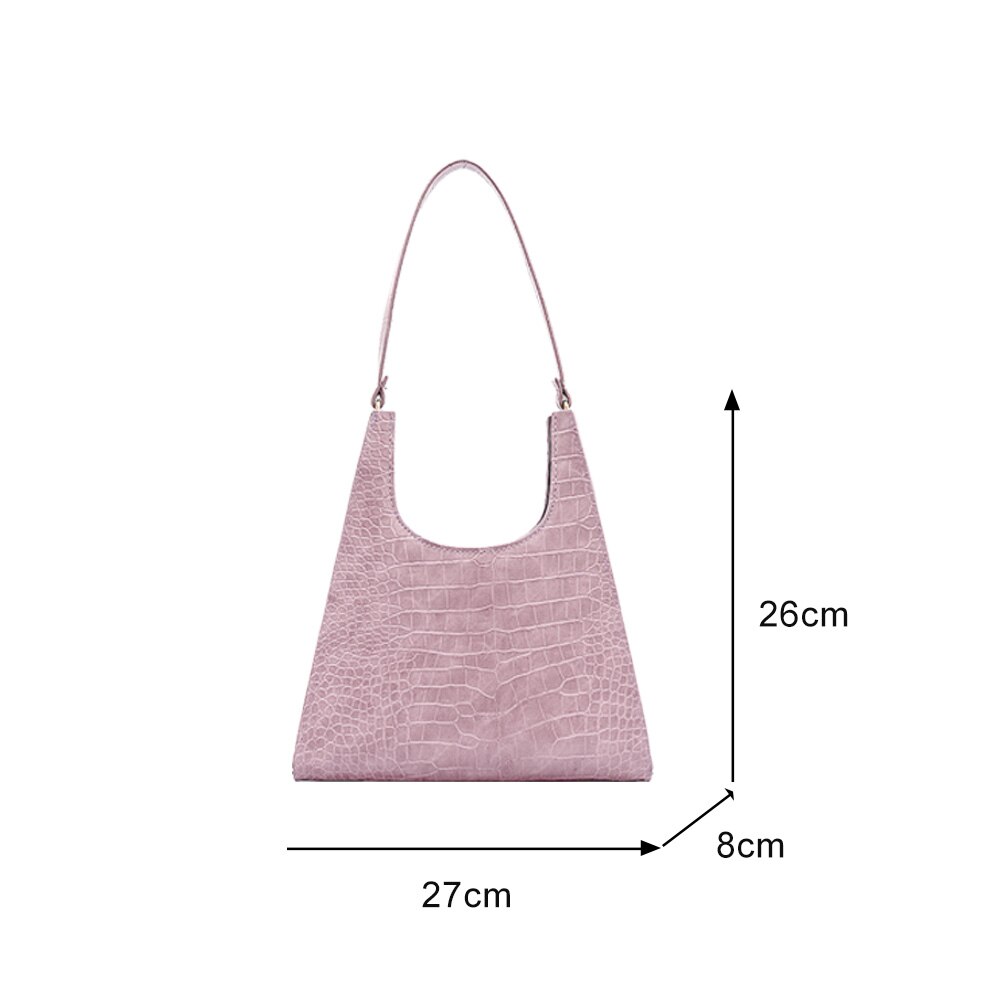 Frauen PU Leder Einfarbig Landstreicher Schulter Taschen Dame Reißverschluss Achselhöhle Schlinge Handtasche Licht Wilden Einfache Weibliche Täglich Tasche