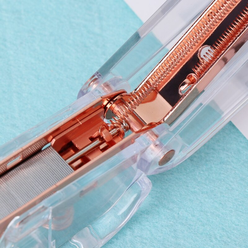 Rose Gold Stapler Acrylic Metal 24/6 26/6 Practical Manual Staplers Tool