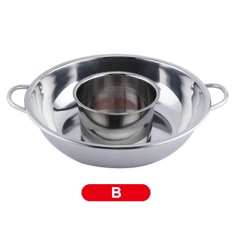 Pot Stainless Steel Divided Extra Smaller Pot 2 Handle Cooking Kitchenware Pot Cooking Supplies 11 12 12.6 13.4 Inch: green