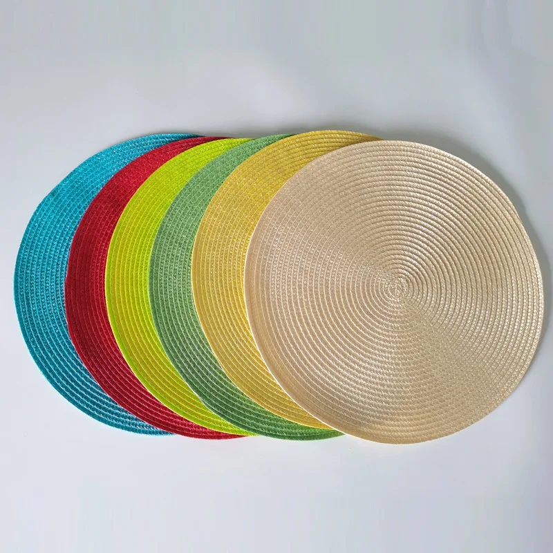 38cm runda vävda bordsunderlägg vattentäta matbordsunderlägg halkfria servettskivor skålunderlägg dryckesmuggunderlägg köksdekoration