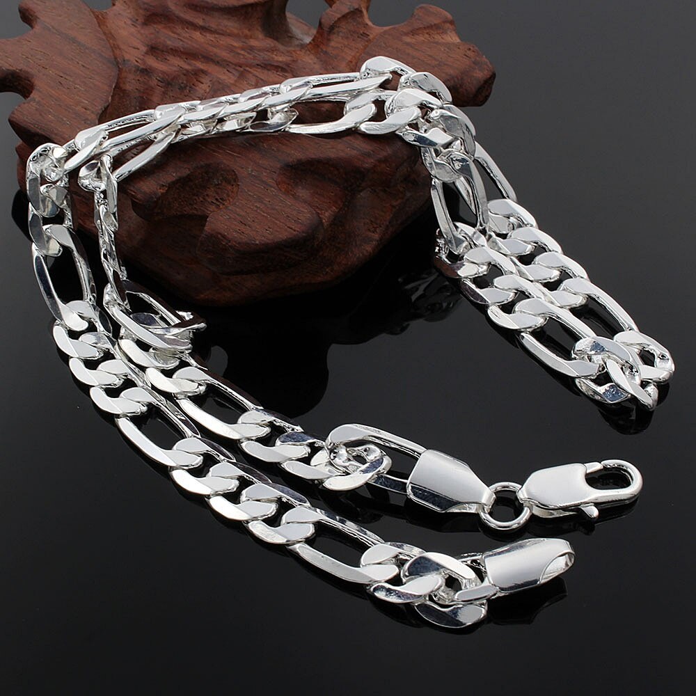 Speciale Aanbieding 925 Sterling Zilveren Ketting Voor Vrouw Mannen 8Mm Platte Geometrie Ketting Party Klassieke sieraden