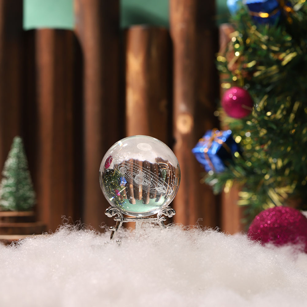 Crystal Ball Solar System Sun System Ball with LED Light Planets Constellation Ornaments Collection Home Decor