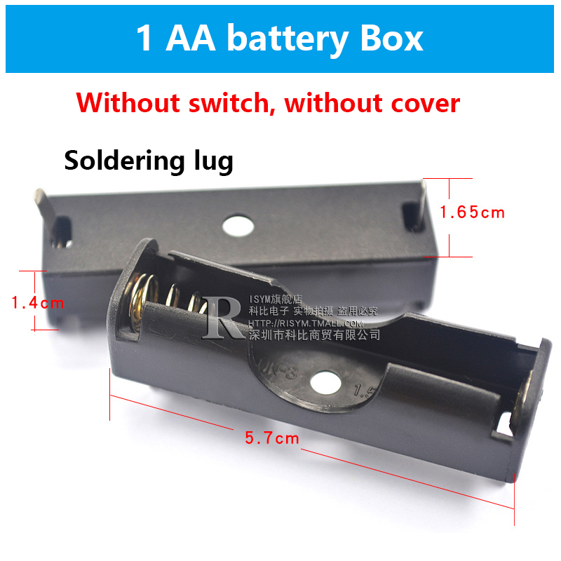 Aa batteri förvaringsbox aa batteripaket fodral självbatterihållare cellbox aa batterihållare med strömbrytare och lock 1-8x 4 st: 1x batteribox-klack