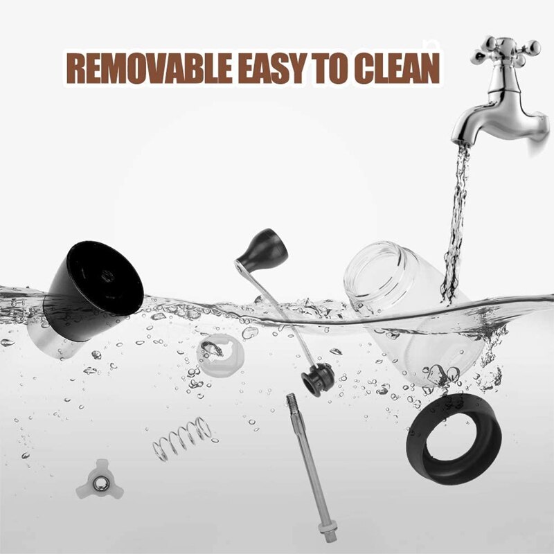 Handmatige koffiemolen, instelbare conische braammolen, draagbare koffiemolen met 5.5 oz heldere glazen potten