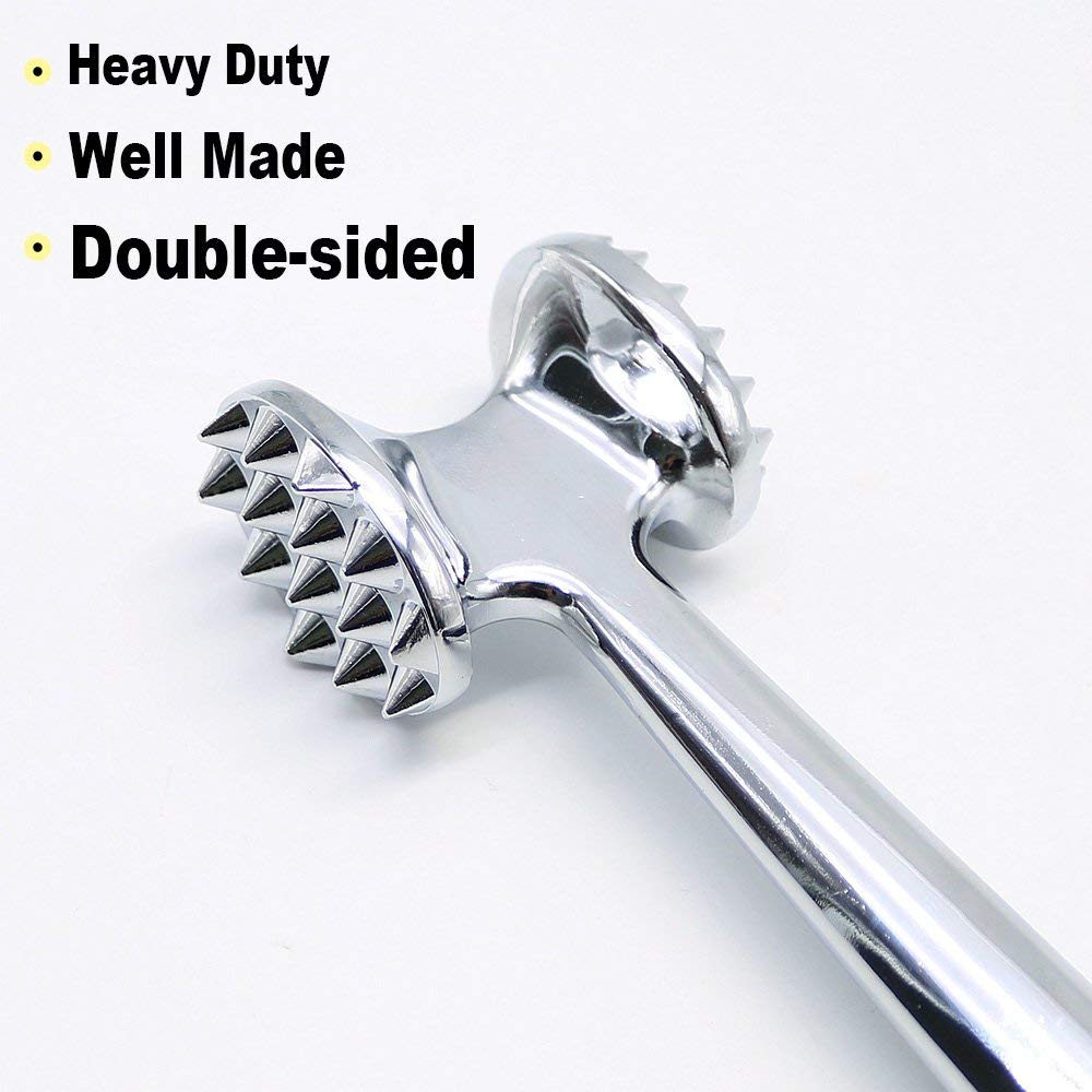 Meat tenderizer mallet hammer tool for kitchen STIMULATING and soft tapping of meat steak and chicken Heavy duty zinc alloy, d