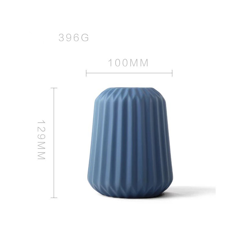 Modern European Style Origami Vases Ceramic Simple Tabletop Vase Home Living Room Decoration Flower Container: Blue L