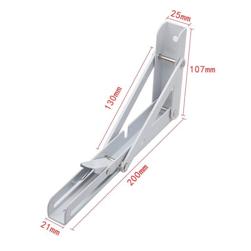 Edelstahl dreieck schindel klapp billy halterung drei falten frühling halterung rechts winkel laminierte platte beweglichen Regal: Weiß / 200MM