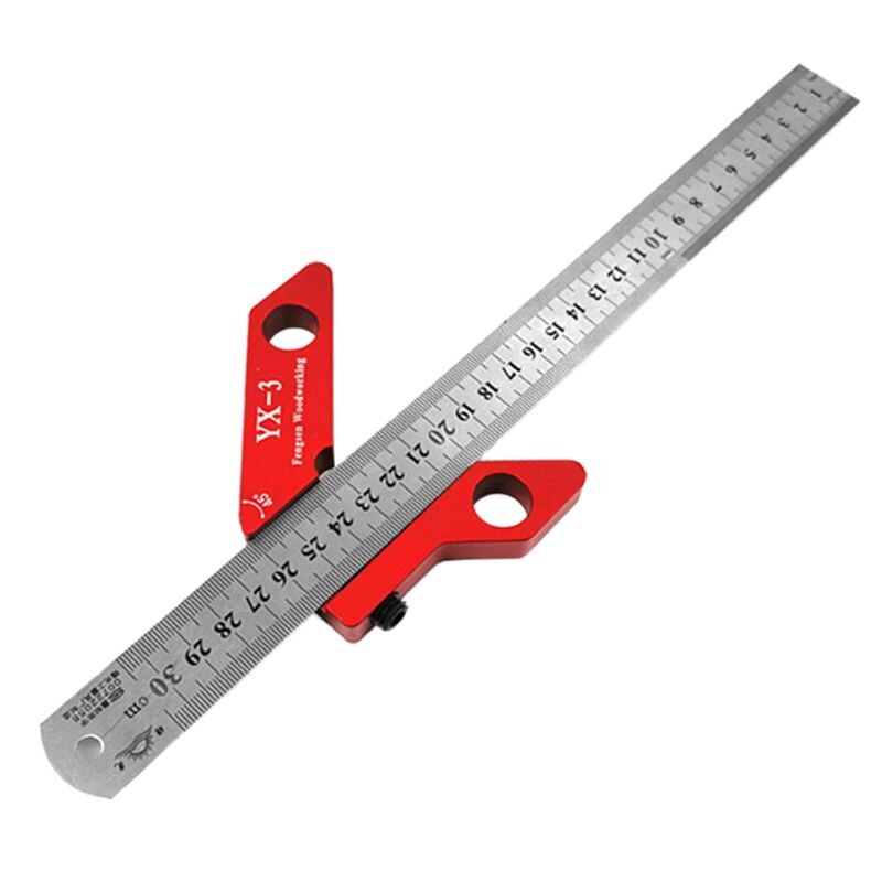 Woodworking Scriber Marking Tool Circle Center Finder 45° 90° Scribe Scribing Rule Layout Gauge 300mm