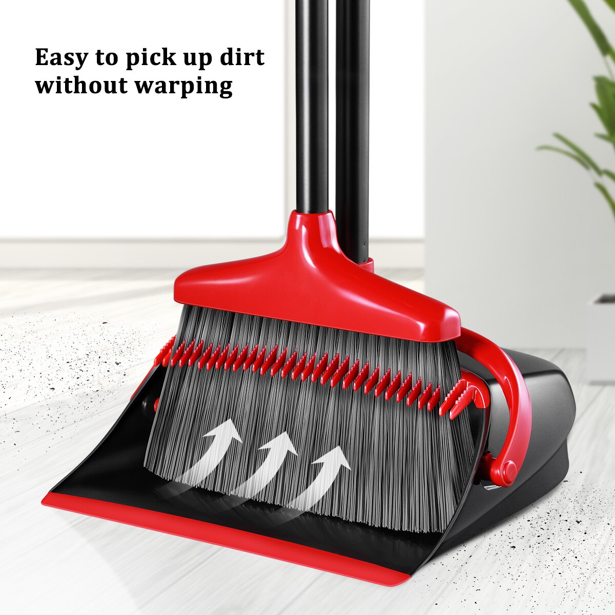 Foldable Standing Broom Dustpan Set with Extendable Broomstick Sweeping Clean Brush Magic Windproof Rotatable Broom Crumb Tools