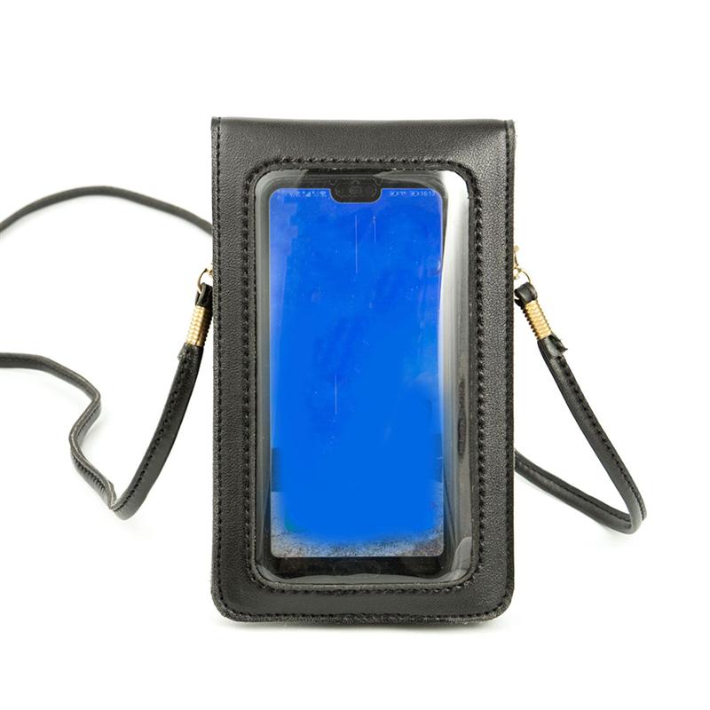 1pc DELL'UNITÀ di elaborazione di Cuoio Touchscreen di Cassa Del Telefono Mobile del Sacchetto di Crossbody Del Telefono Delle Cellule Del Sacchetto Della Borsa DELL'UNITÀ di ELABORAZIONE del Sacchetto di Spalla con Touch Screen finestra