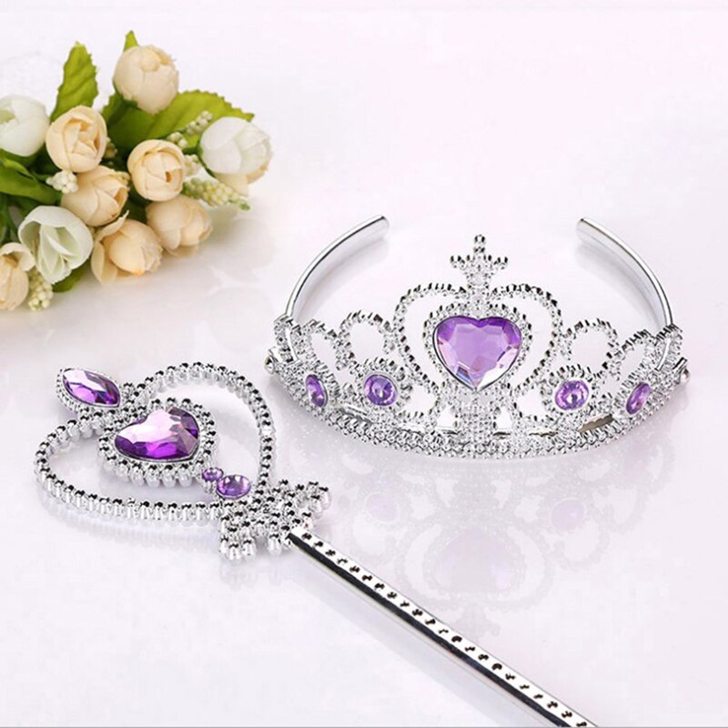 Prinzessin Kostüm Haar Clip Prinzessin Kopfschmuck Mädchen Krone Haar Zubehör Zauberstab einstellen Gebühr Zauberstab Stirnband Schmuck: D
