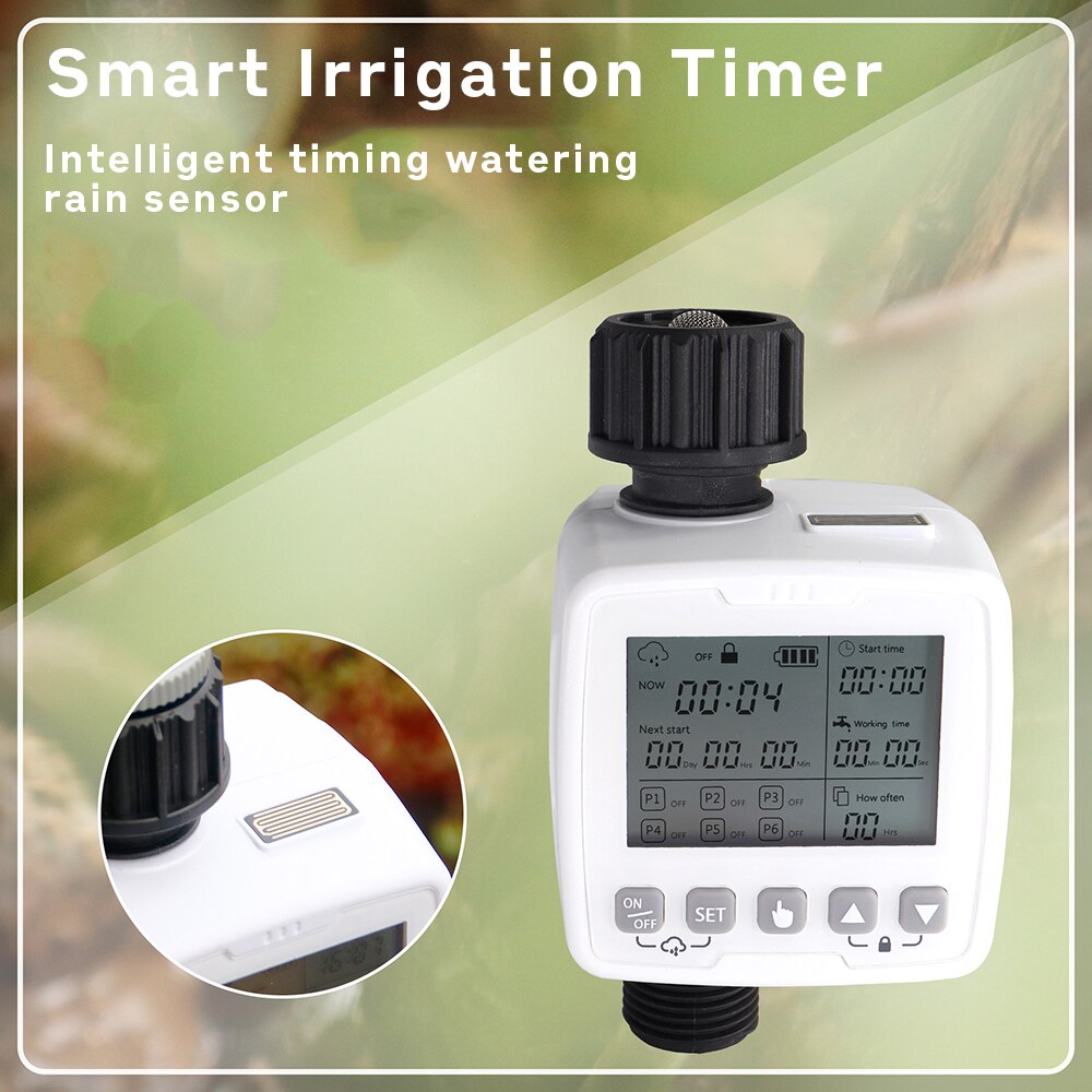 Rain Sensor Watering Controller System Watering Device 6 Separate Programs Digital Irrigation Timer for Garden Lawn Automatic