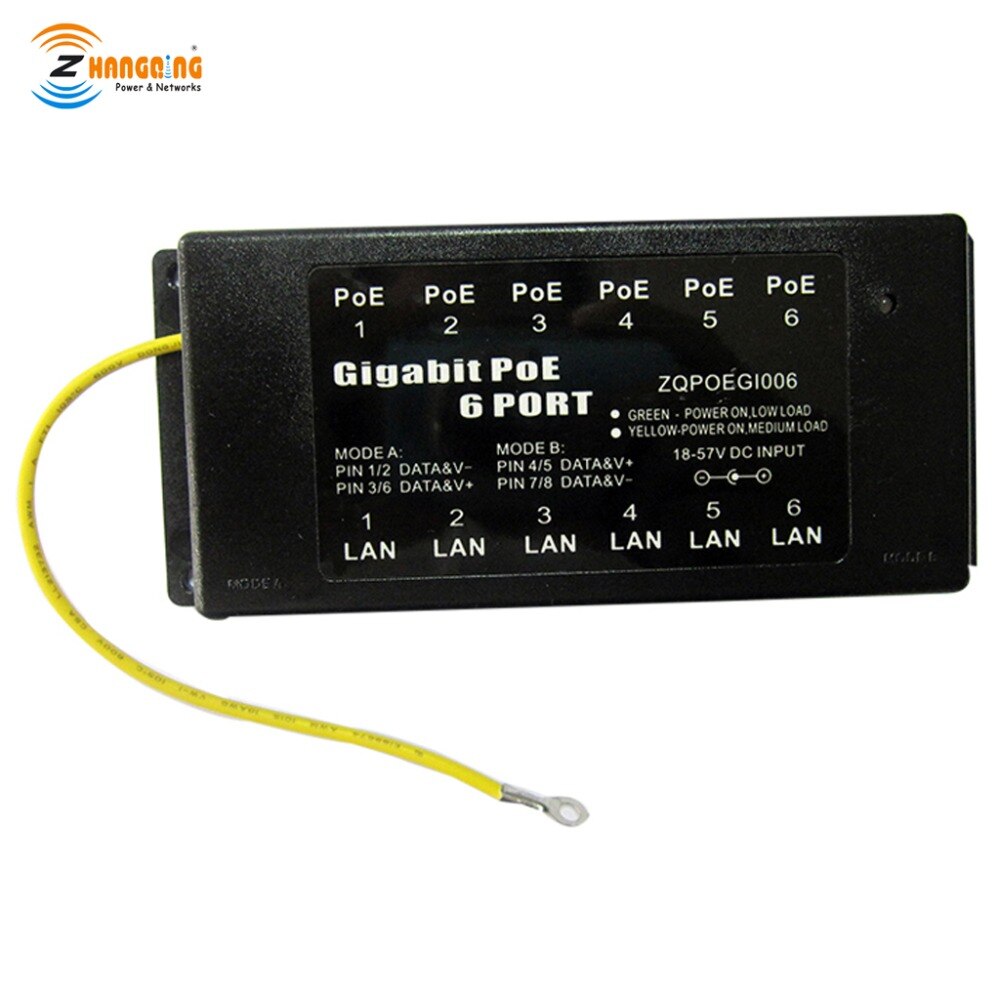 Gigabit PoE Injector 48V 24V 802.3af/at PoE Panel Ethernet To Any Switch IP Camera IP Phone