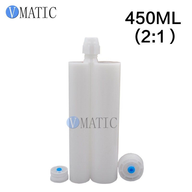 Two Component Cartridge 450ml/cc 2:1 Glue Dispensing Plastic Cartridge With Static Mixer/Mixing