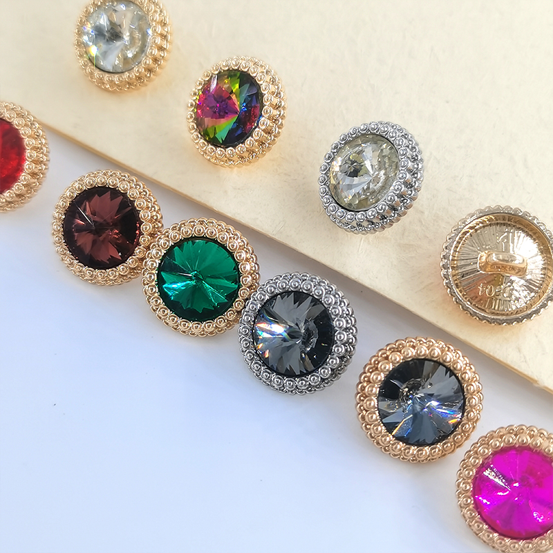 boutons à coudre couture materiel accessoires couture bouton bouton couture Boutons ronds en strass de , 12.5/15/18/21MM, boutons de en métal doré pour vêtements, accessoires de couture, bricolage