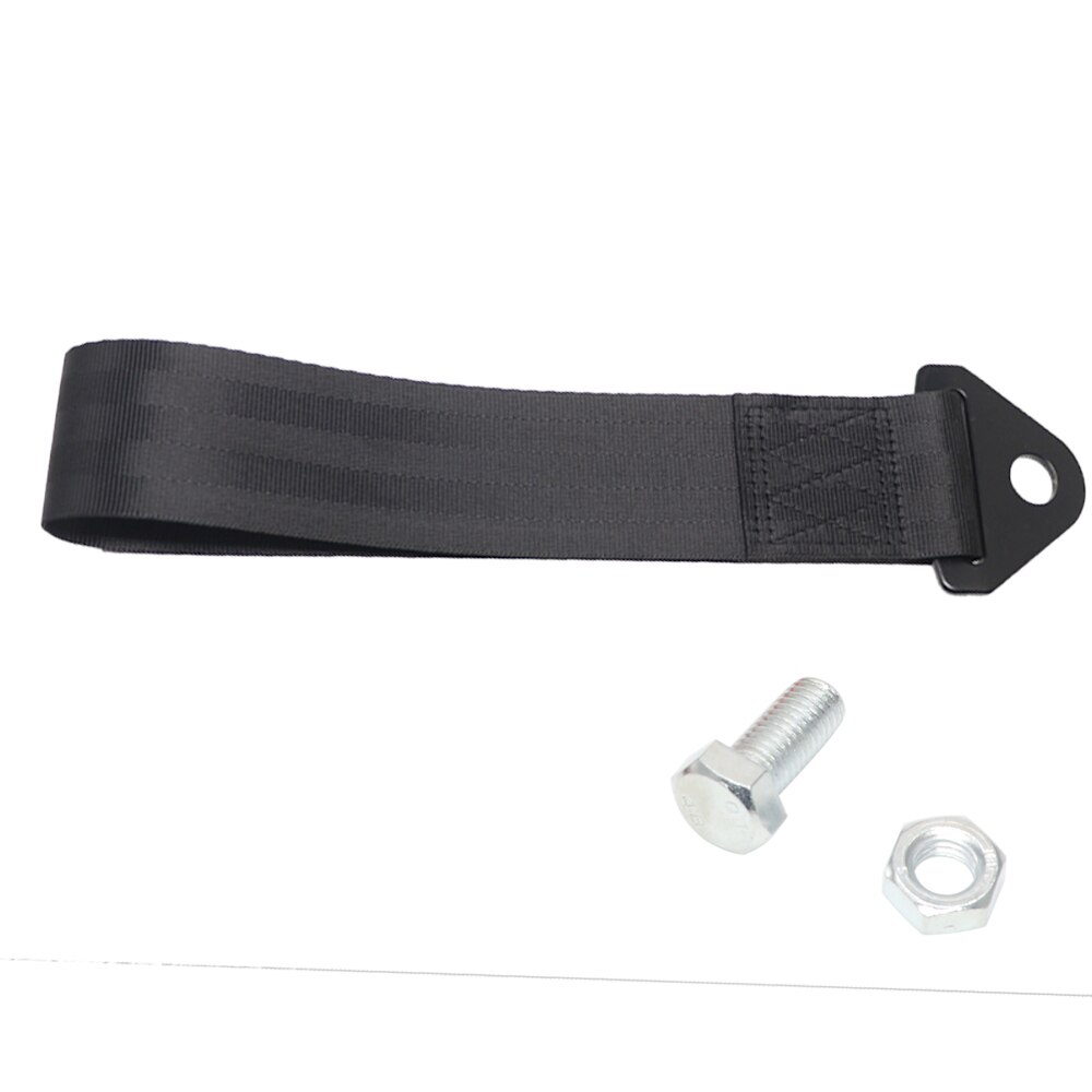 Towing Rope Nylon Tow Eye Strap Tow Loop Strap Racing Drift Rally Tow Hook: Black