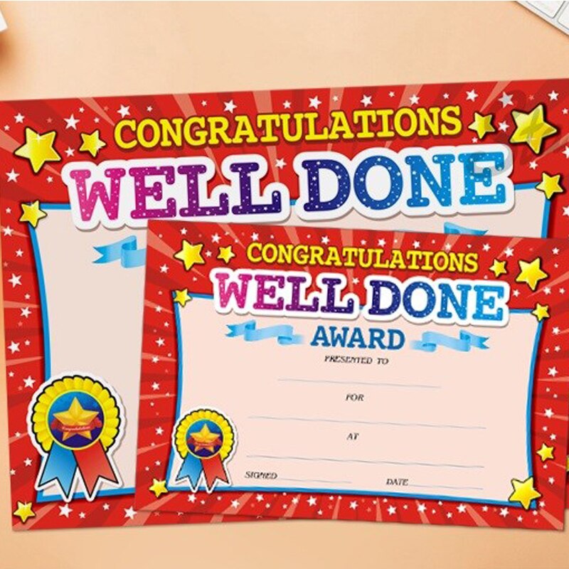 Récompense de certificat en anglais de , 50 pièces, fournitures d'enseignement, récompenses pour étudiants, papier de certificat de formation en anglais