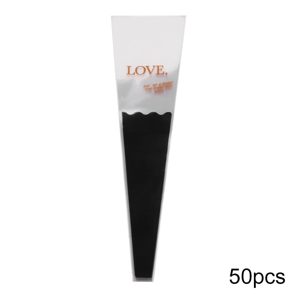 50 stk. gennemsigtig blomsteremballagepose vandtæt plastikpose indpakningspapir pakkeforsyninger buket emballagemateriale: Myntegrøn