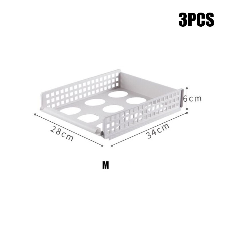 3PCS Wardrobe Storage Cabinet Organizer Drawer Storage Box Layered Partitions Finishing Shelf Dormitory Rack Storage: M 3PCS